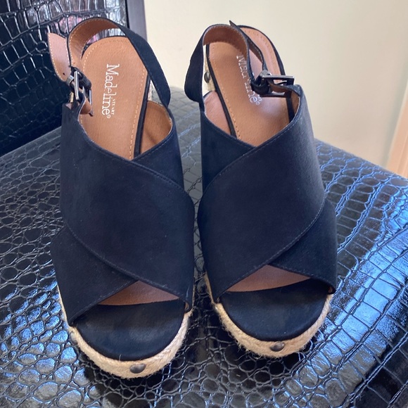 EUC Madeline Stuart espadrille wedge heel sandals - Picture 2 of 15